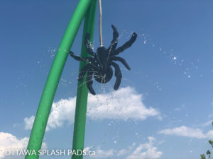 Henri Rocque Park Splash Pad in Orleans has a black spider that sprinkles water